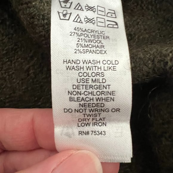 NWOT! Cynthia Rowley Dark Green Cowlneck Tunic Sweater - Size M - Picture 4 of 4